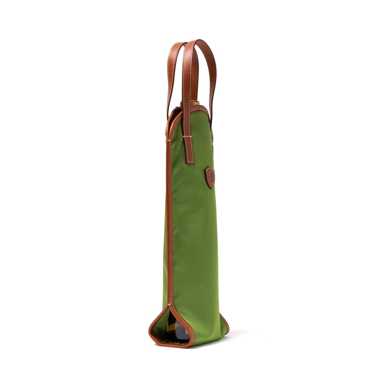 Bottle Bag "Grand Cru" made of Felisi Nylon and Saddle Leather - handmade